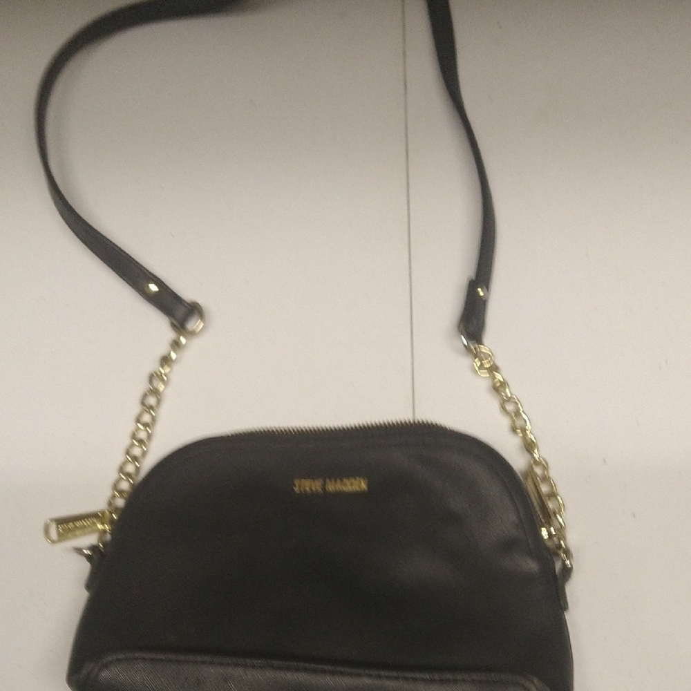 Steve Madden Black Crossbody Bag with Gold Chain